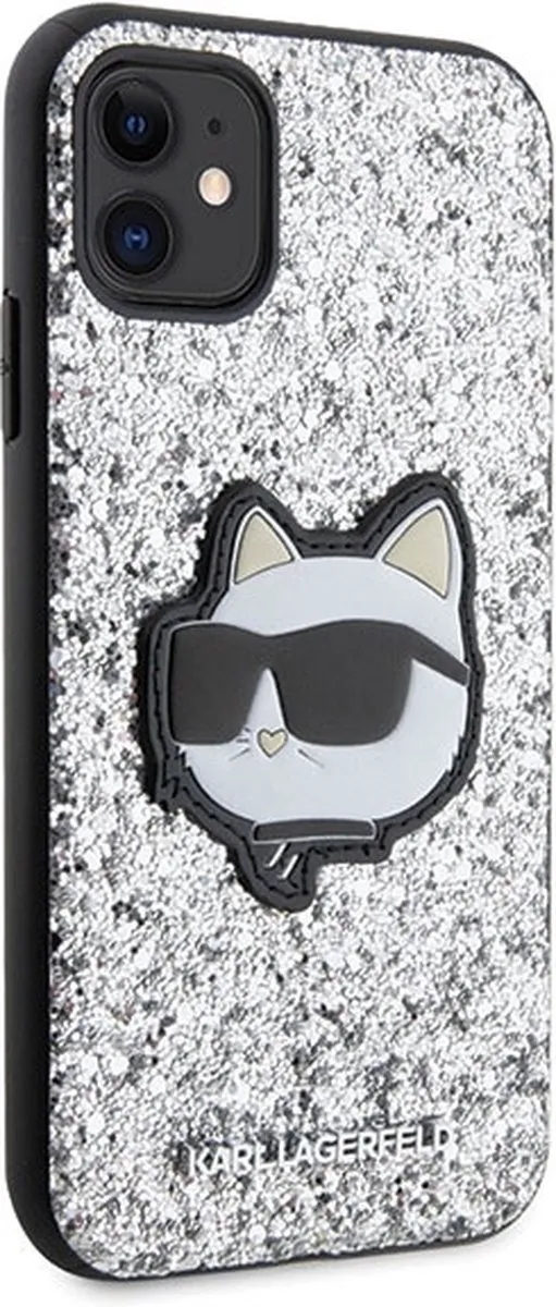 Karl Lagerfeld KLHCN61G2CPS Hoesje iPhone 11/Xr - Zilver Glitter