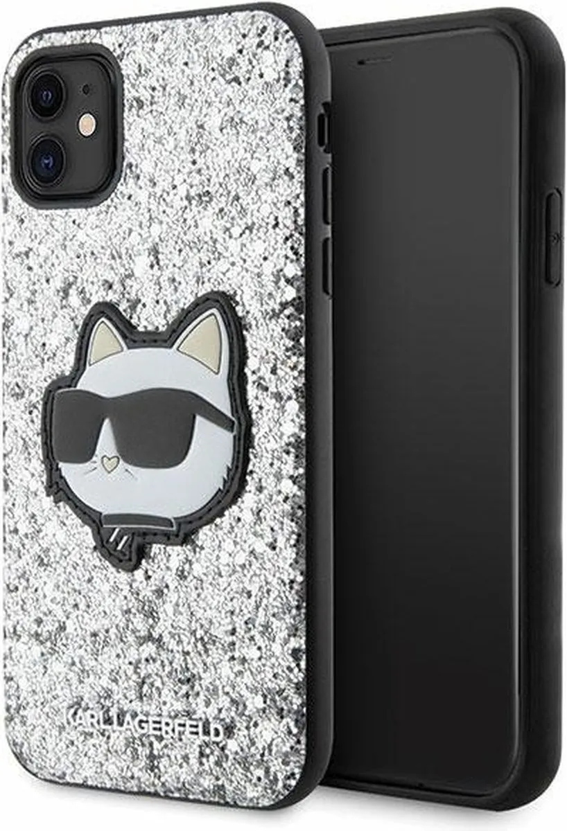 Karl Lagerfeld KLHCN61G2CPS Hoesje iPhone 11/Xr - Zilver Glitter