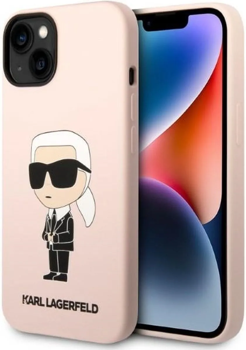 Karl Lagerfeld KLHMP14MSNIKBCP iPhone 14 Plus Hoesje - Roze - Siliconen