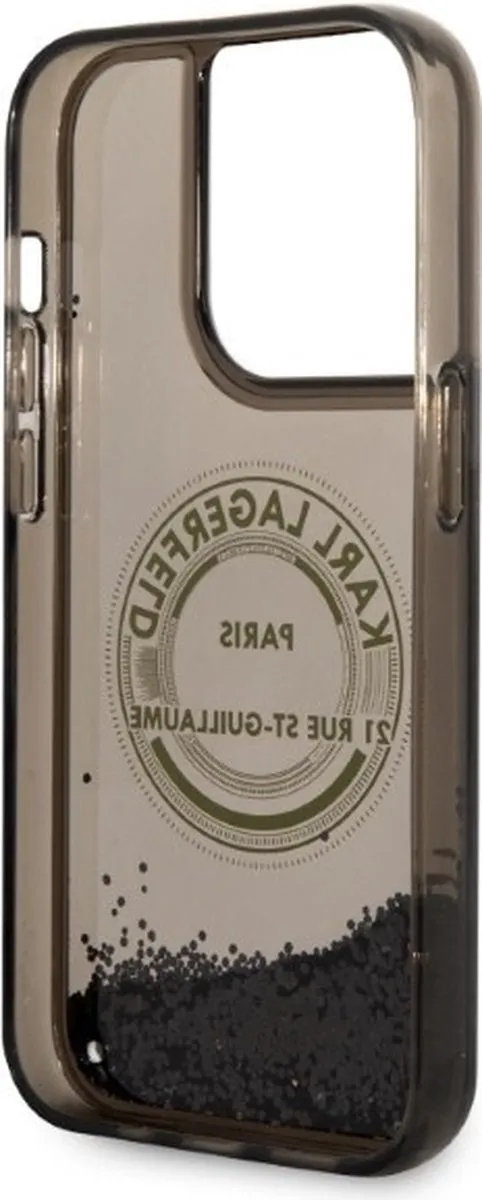 Karl Lagerfeld KLHCP14LLCRSGRK iPhone 14 Pro Hoesje - Zwart - Glitter