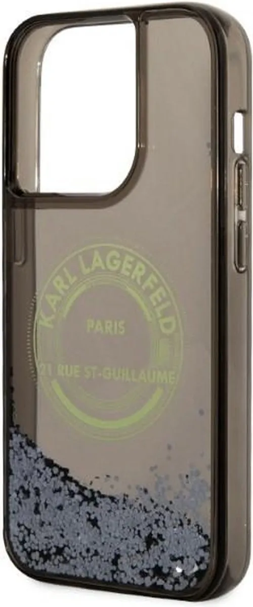 Karl Lagerfeld KLHCP14LLCRSGRK iPhone 14 Pro Hoesje - Zwart - Glitter
