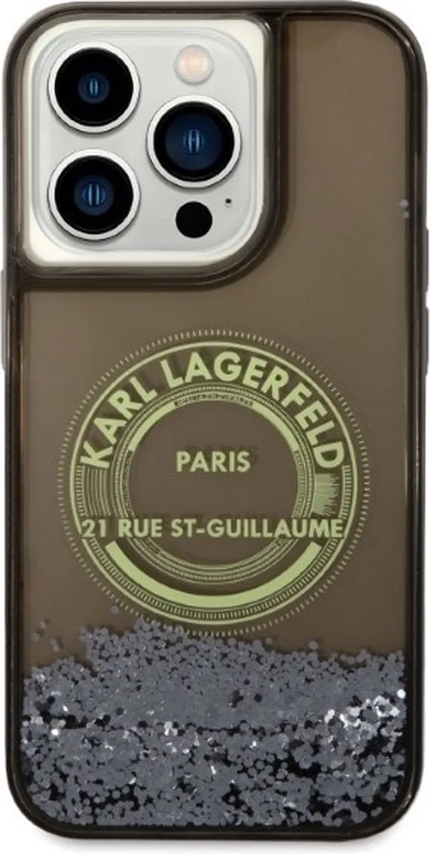 Karl Lagerfeld KLHCP14LLCRSGRK iPhone 14 Pro Hoesje - Zwart - Glitter