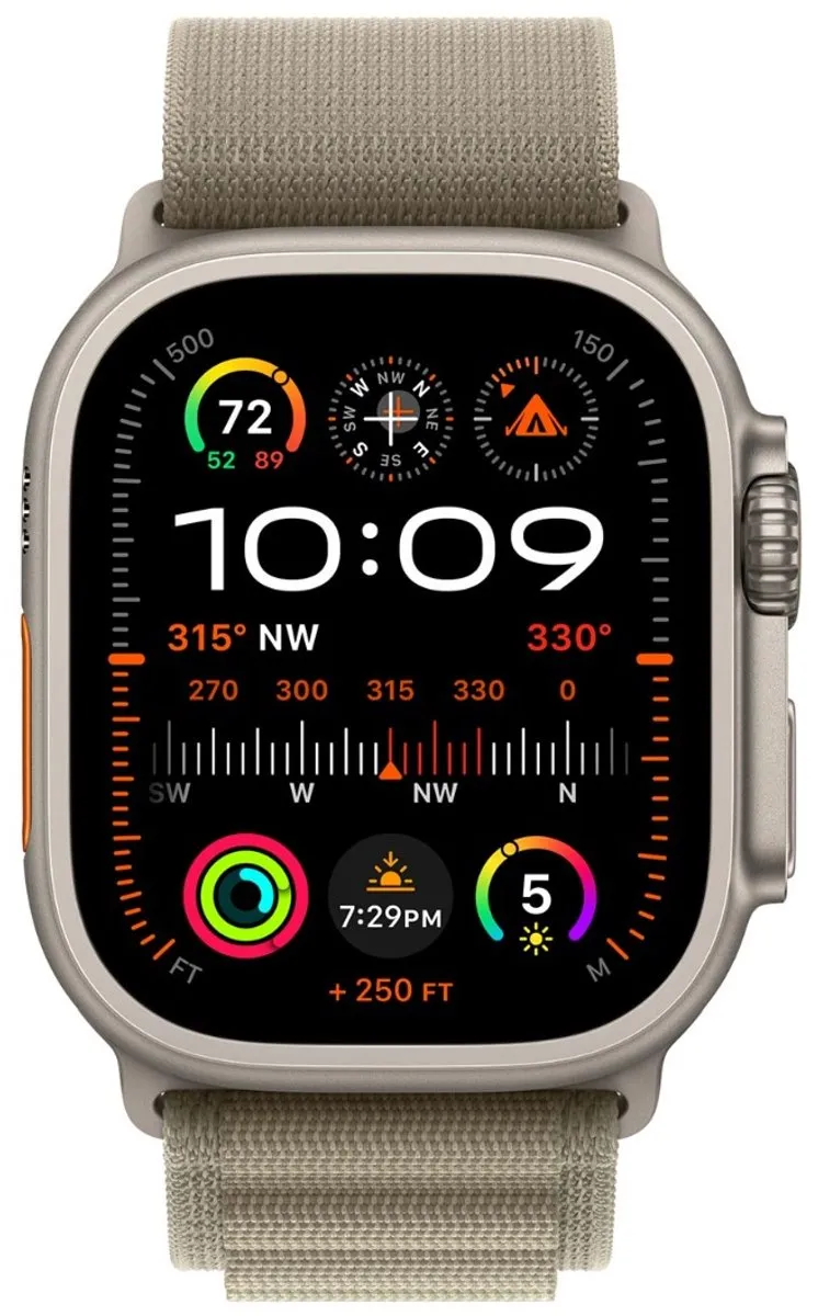 Apple Olive Alpine Loop Smartwatchband - 49mm - Olijfgroen