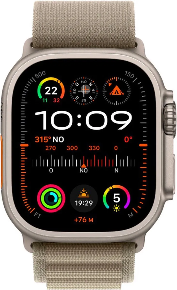 Apple Olive Alpine Loop Smartwatchband - 49mm - Olijfgroen