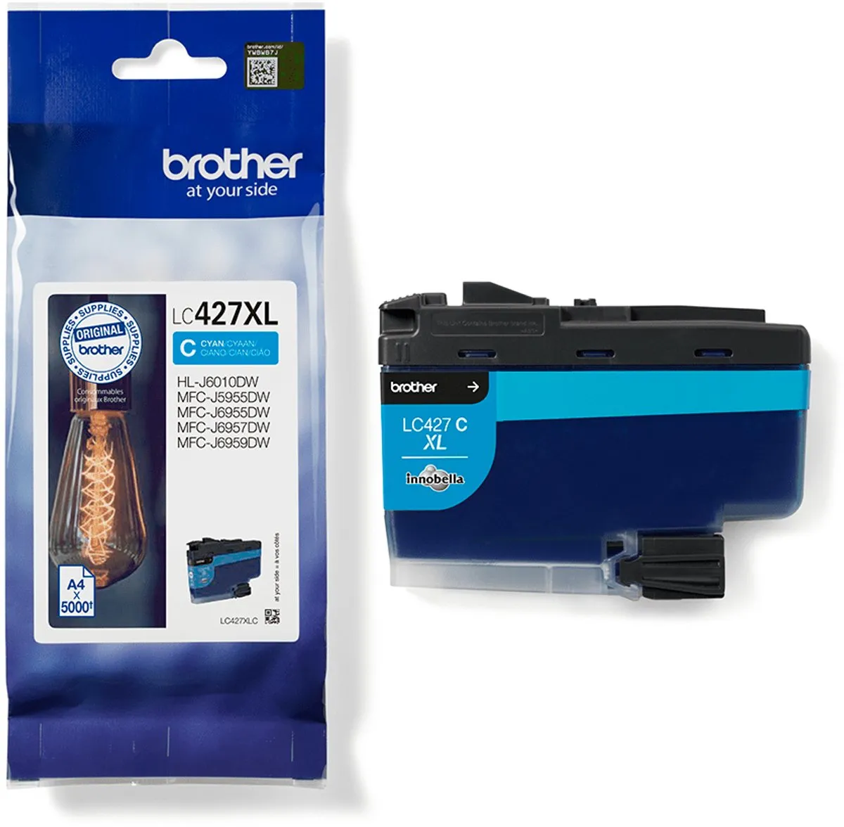 Brother LC-427XLC Cyan Inktcartridge - 5000 pagina's