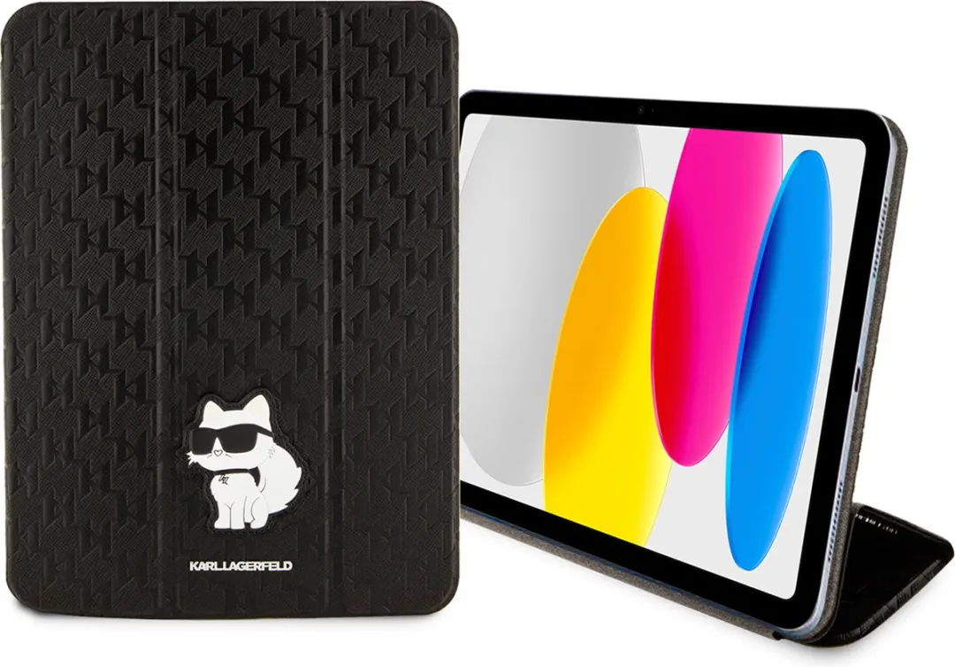 Karl Lagerfeld iPad Hoesje - Effen Zwart Kunstleer