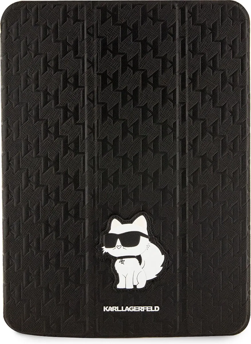 Karl Lagerfeld iPad Hoesje - Effen Zwart Kunstleer