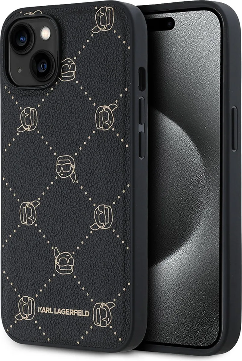 Karl Lagerfeld Backcase Hoesje iPhone 15 - Effen Zwart - 3666339257965