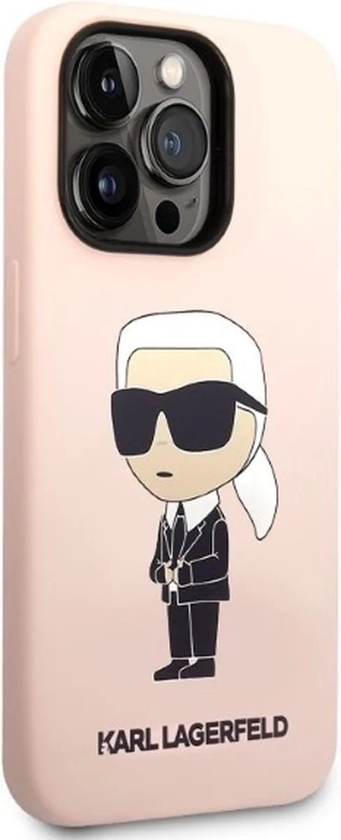 Karl Lagerfeld KLHMP14XSNIKBCP iPhone 14 Pro Max Hoesje - Roze - Siliconen - MagSafe