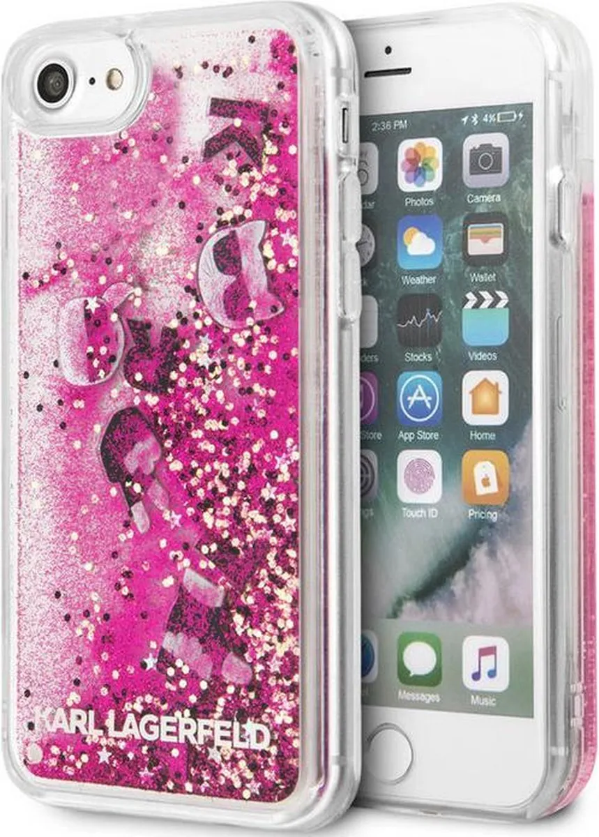 Karl Lagerfeld Charms Glitter Back Case KLIHCSILG014