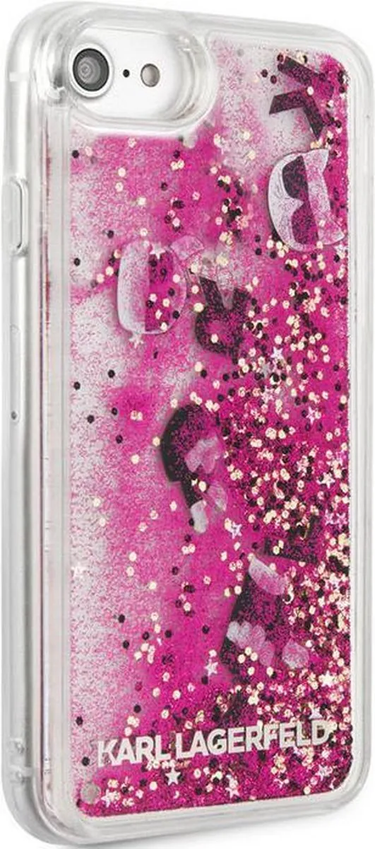 Karl Lagerfeld Charms Glitter Back Case KLIHCSILG014 - Roze