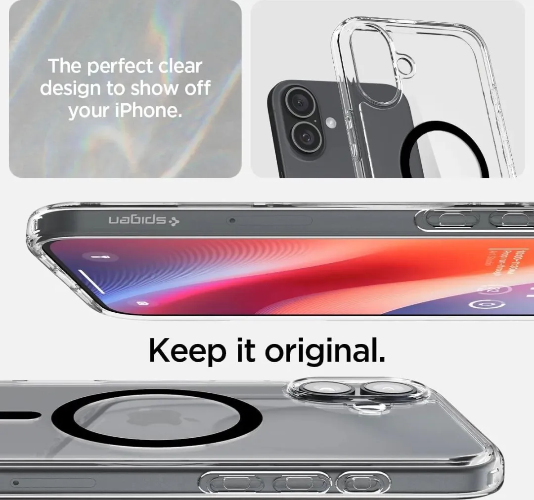 Spigen ACS06801 Back Cover Hoesje iPhone 16 - Zwart