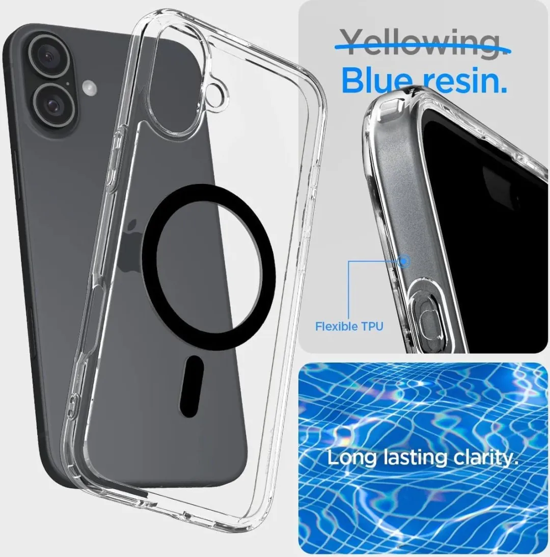 Spigen ACS06801 Back Cover Hoesje iPhone 16 - Zwart
