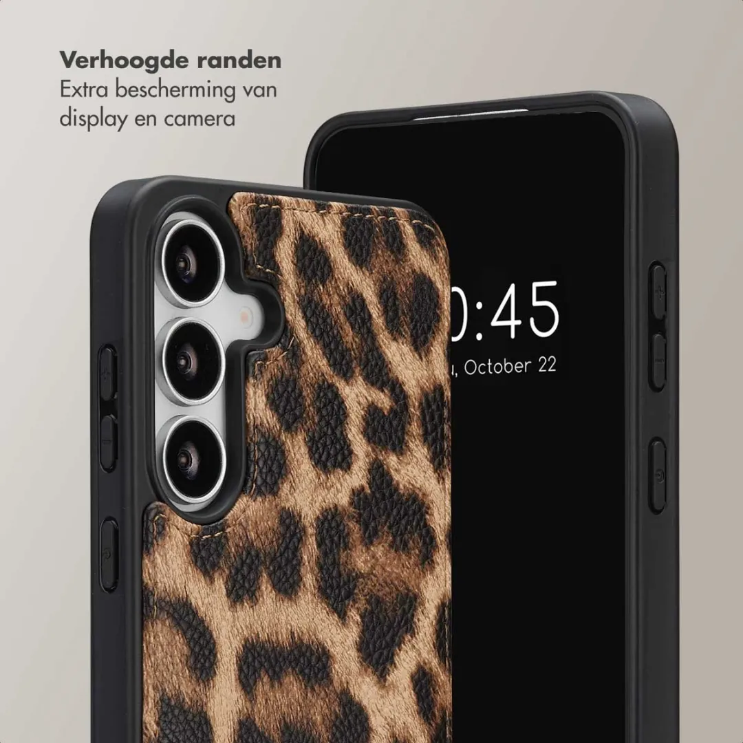 Selencia Hoesje Samsung Galaxy S25 FE - Leopard - 2 Pasjes