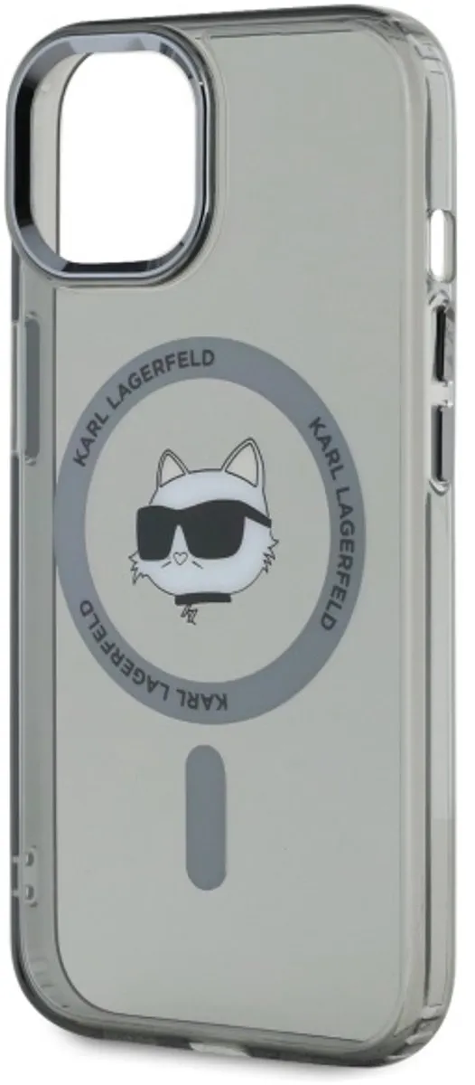 Karl Lagerfeld iPhone 15 Hoesje - Chouette Logo - Transparent