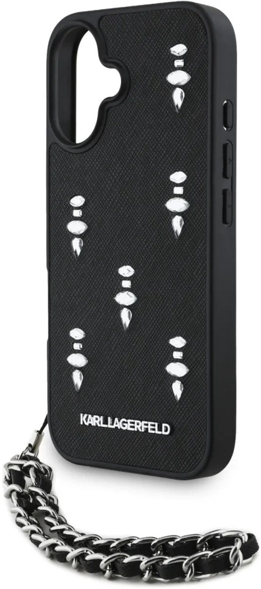Karl Lagerfeld Saffiano Crystals Hoesje iPhone 16 - Transparent - afbeelding 6 van 6