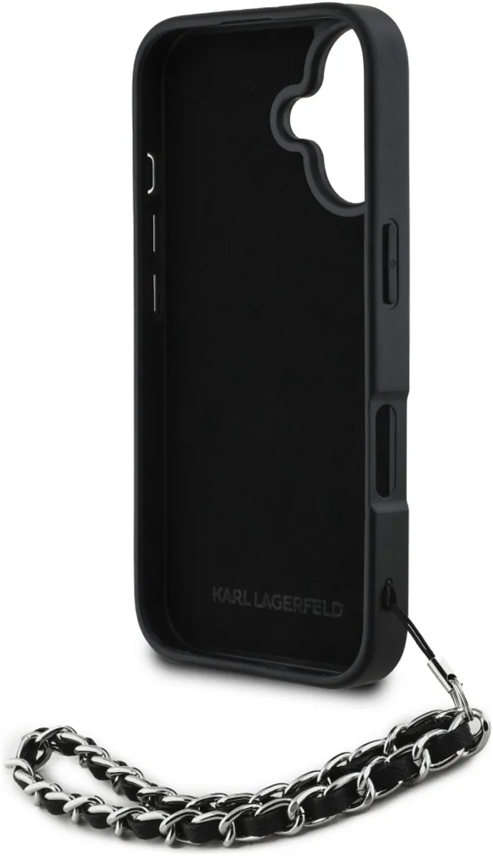 Karl Lagerfeld Saffiano Crystals Hoesje iPhone 16 - Transparent