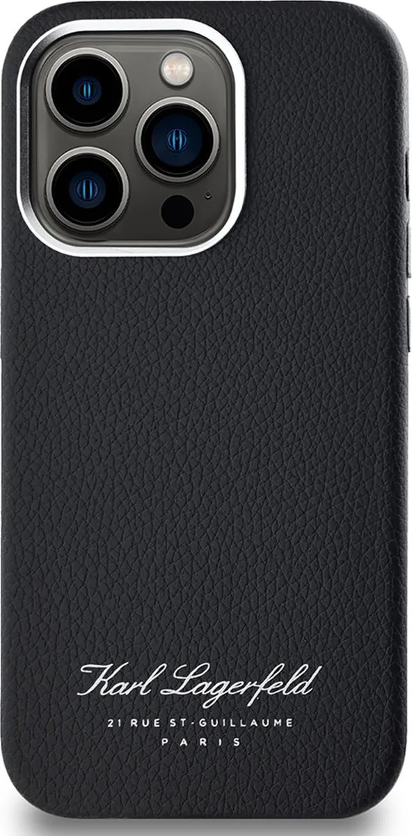 Karl Lagerfeld Backcase Hoesje iPhone 14 Pro Max - Effen Zwart