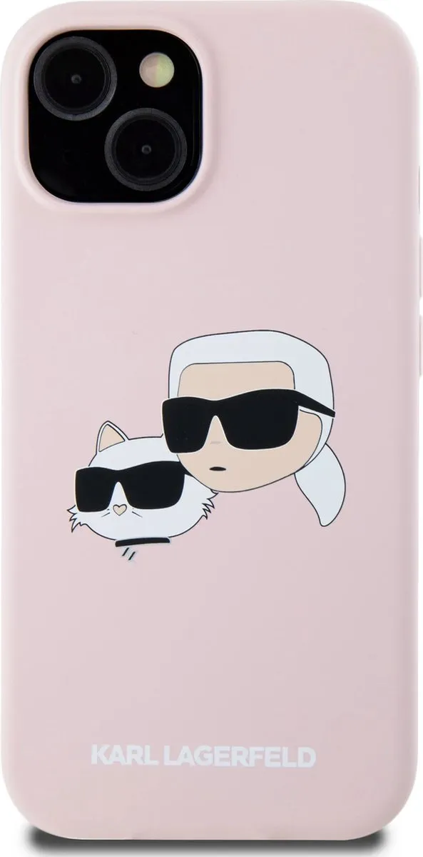 Karl Lagerfeld iPhone 15 Backcover Hoesje - Roze - Magsafe