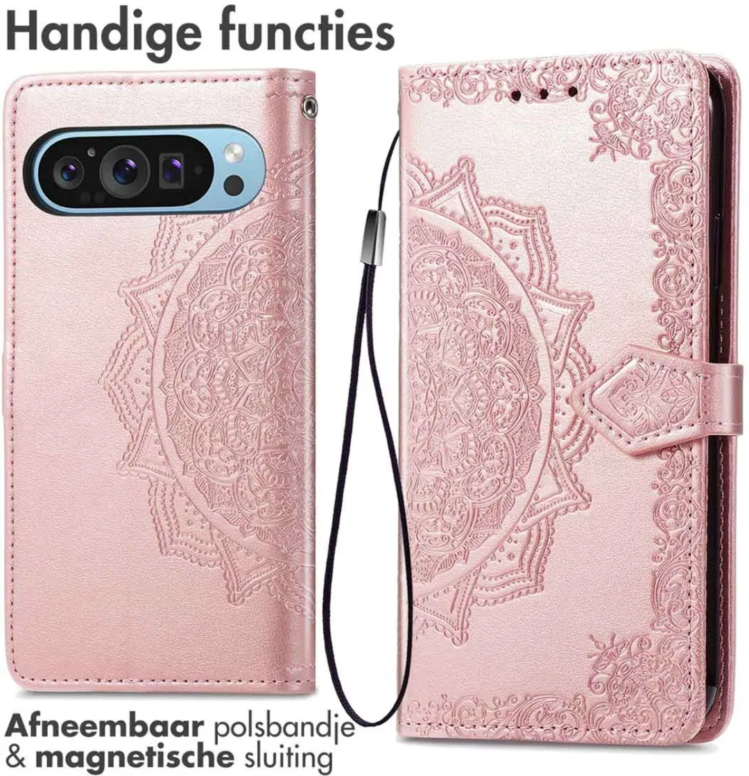 Imoshion Hoesje Google Pixel 10/10 Pro - Mandala Bookcase - Rosé Goud