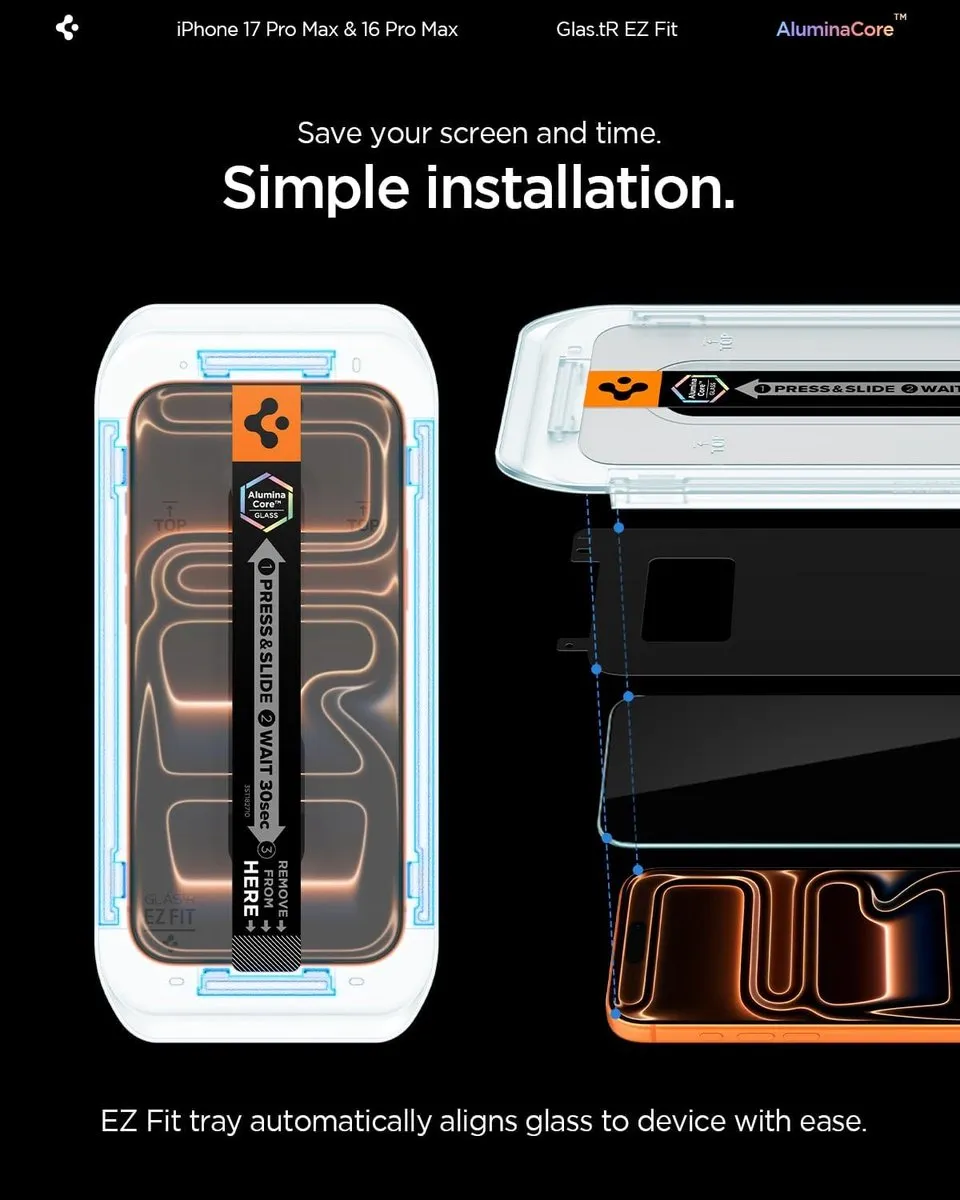 Spigen Glas.tR EZ Screenprotector iPhone 17 Pro Max - 2 Stuks