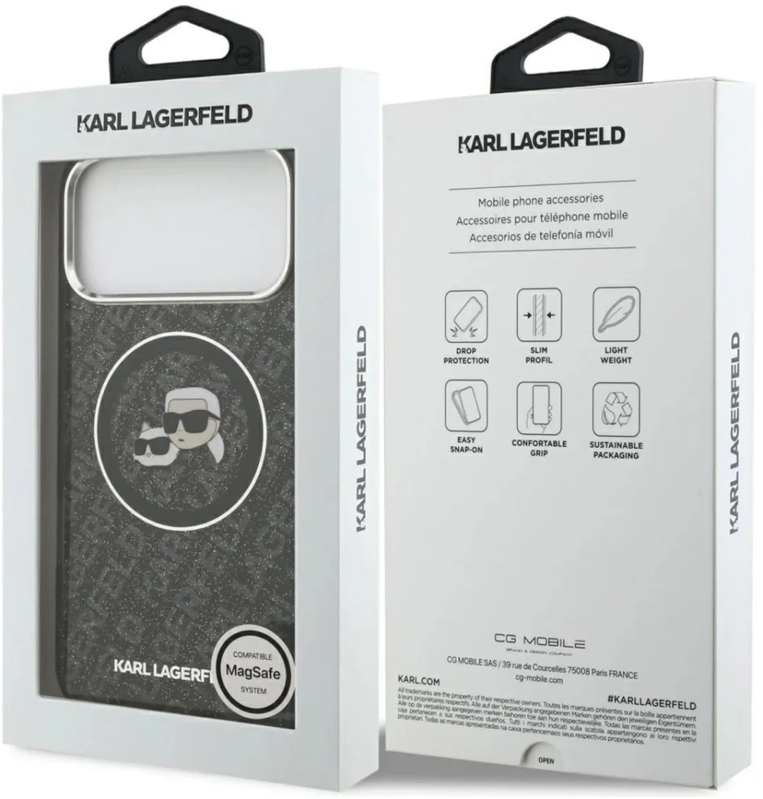Karl Lagerfeld iPhone 17 Pro Max Hoesje - Magsafe - Zwart