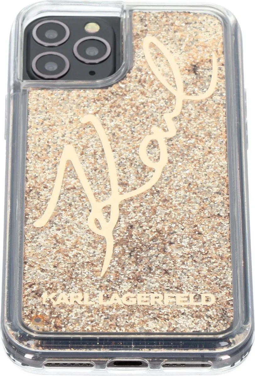 Karl Lagerfeld Signature Goud Hoesje iPhone 11 Pro - KLHCN58TRKSGO