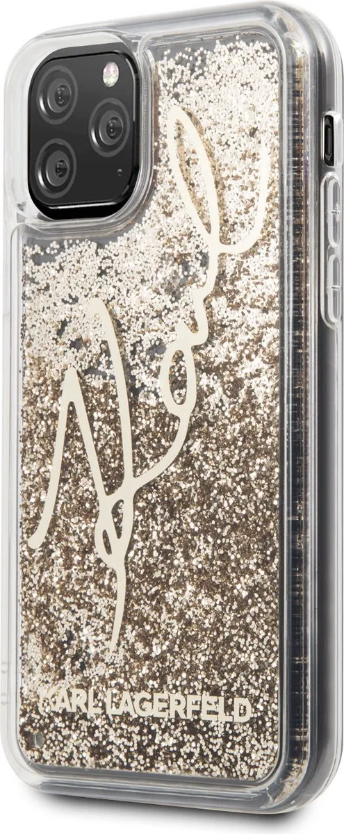 Karl Lagerfeld Signature Goud Hoesje iPhone 11 Pro - KLHCN58TRKSGO
