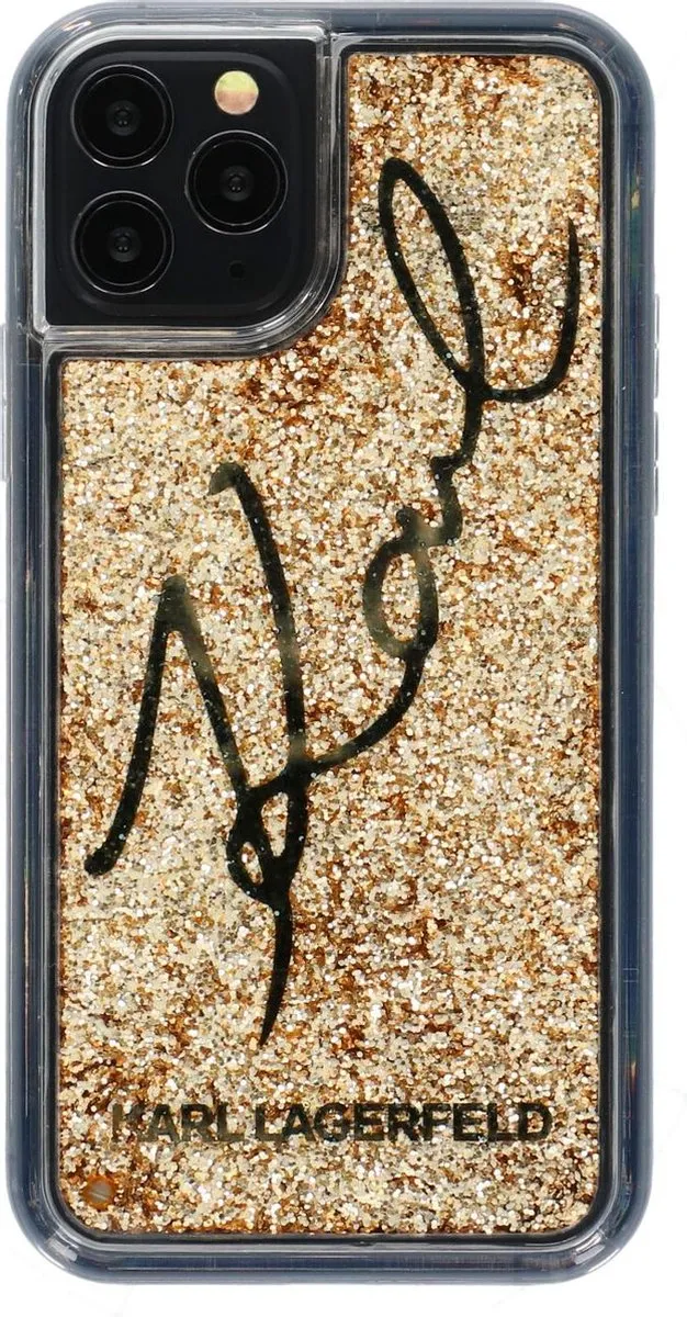 Karl Lagerfeld Signature Goud Hoesje iPhone 11 Pro - KLHCN58TRKSGO