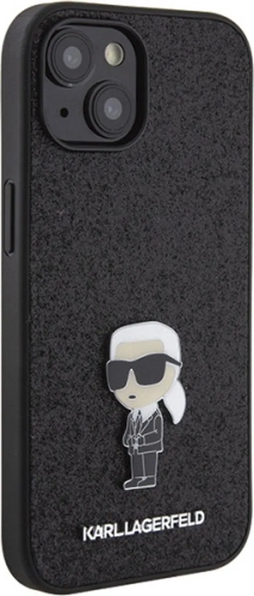 Karl Lagerfeld Hoesje iPhone 15 Glitter - Zwart - afbeelding 6 van 6