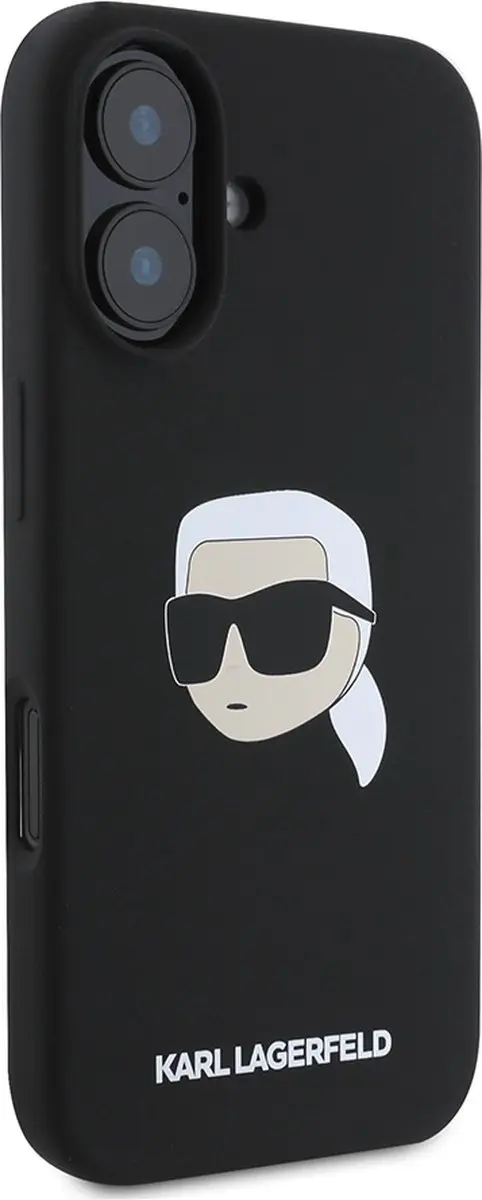 Karl Lagerfeld Backcase Hoesje iPhone 16 - Effen Zwart - KLHMP16SSCMKCRHK