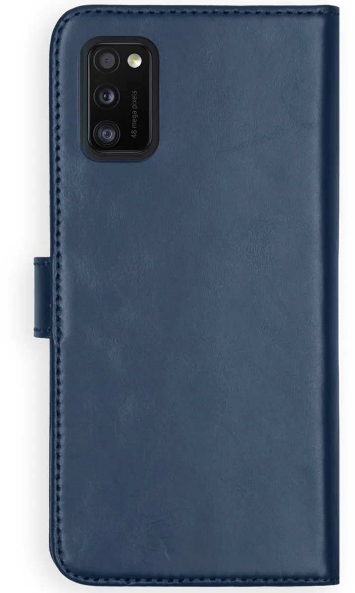 Selencia Hoesje Samsung Galaxy A41 - Echt Lederen Bookcase 3 Stuks - Blauw