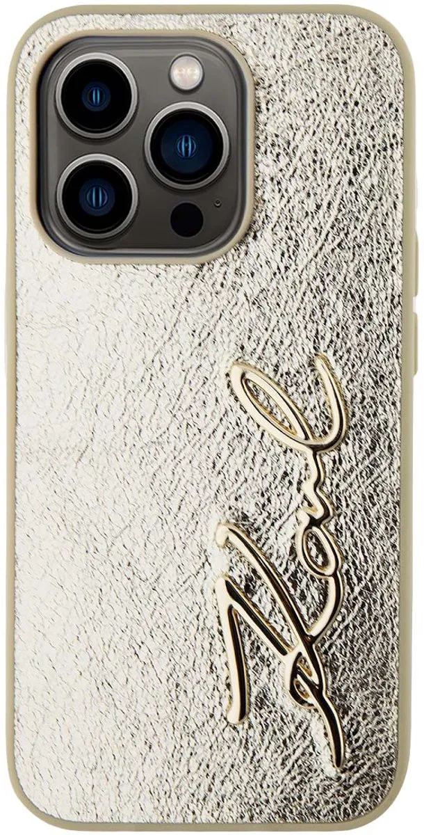 Karl Lagerfeld Hoesje iPhone 15 Pro Max Gekreukeld PU