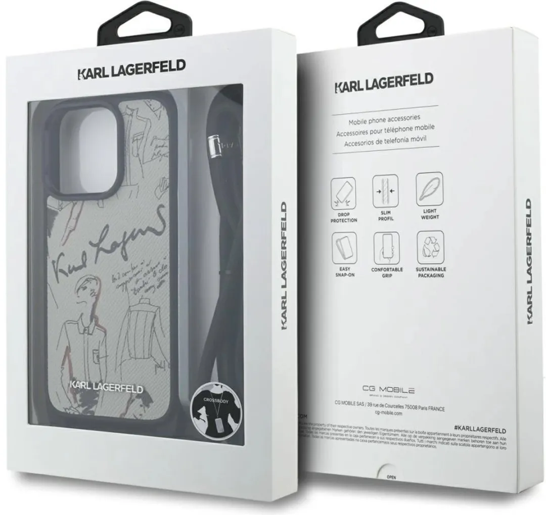 Karl Lagerfeld Crossbody Hoes iPhone 16 Pro Max - Zwart