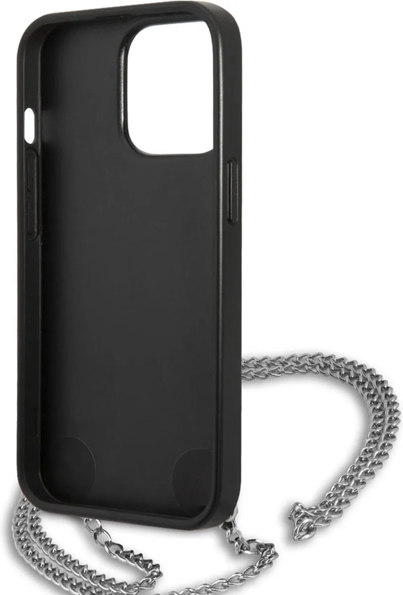 Karl Lagerfeld Textured Back Case met Chain - iPhone 13 Pro Max - Zwart