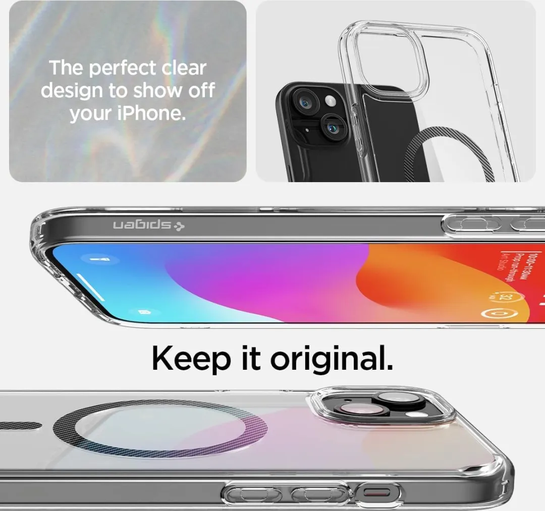 Spigen Mag Hoesje Carbon Fiver - iPhone 15 Plus - Zwart