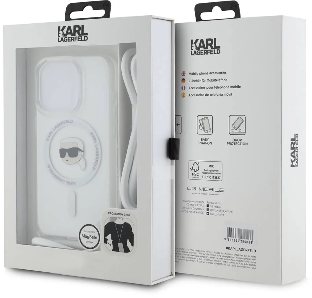 Karl Lagerfeld KLHMP15LHCKHNT Hoesje iPhone 15 Pro - Transparant