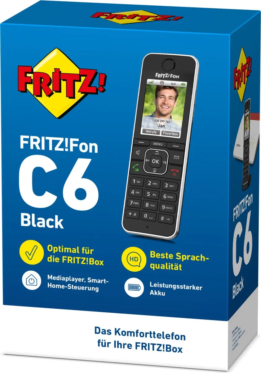 AVM FRITZ!Fon C6 DECT-telefoon 1000mAh - Zwart - afbeelding 6 van 6