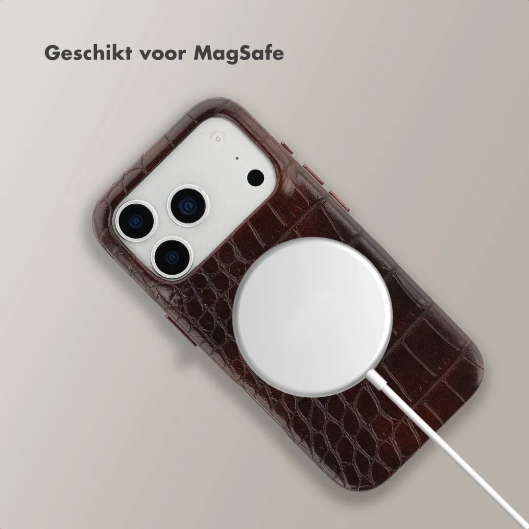 Selencia Croco Backcover iPhone 17 Pro Max - Choco Brown - MagSafe