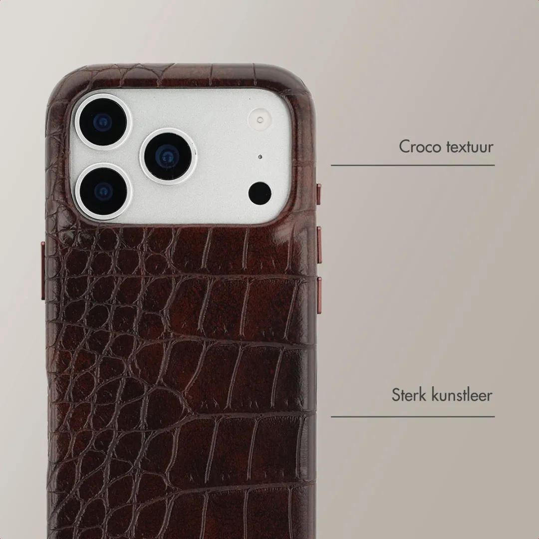 Selencia Croco Backcover iPhone 17 Pro Max - Choco Brown - MagSafe
