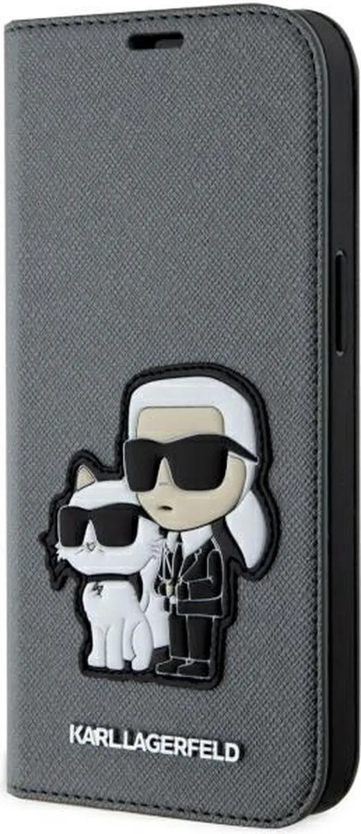 Karl Lagerfeld KLBKP14SSANKCPG Hoesje iPhone - Zilver Saffiano