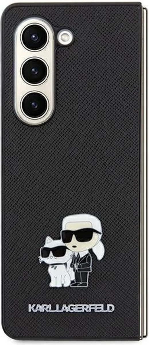 Karl Lagerfeld Saffiano Karl&Choupette Hoesje - Samsung Galaxy A35 - Zwart