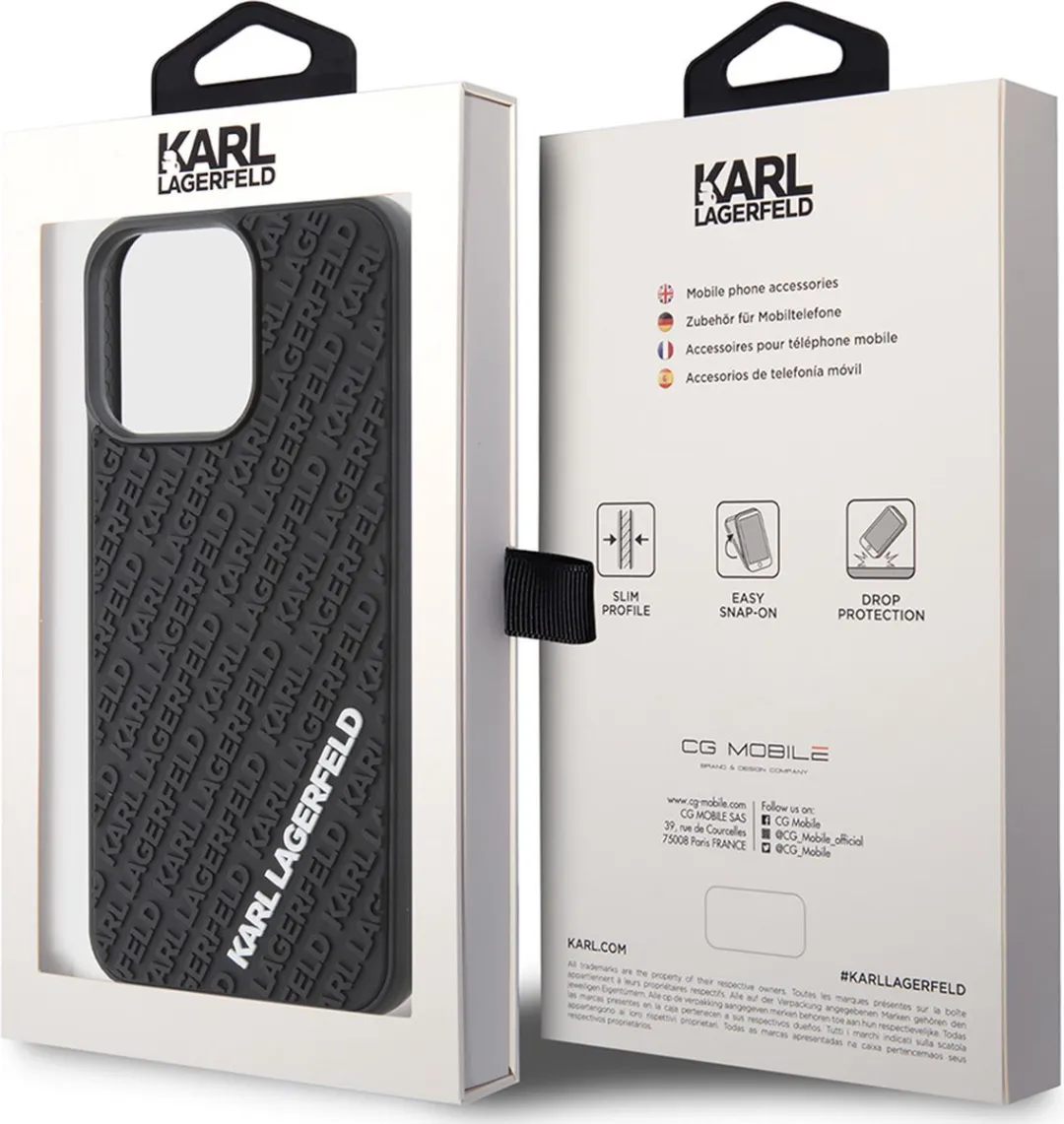 Karl Lagerfeld iPhone 15 Pro Backcase - Effen Zwart