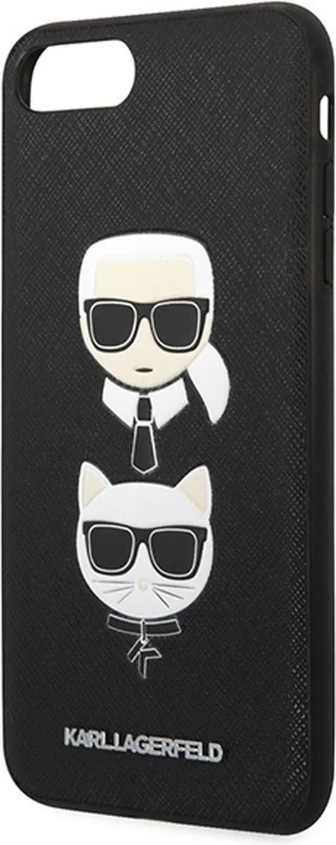 Karl Lagerfeld KLHCI8LSAKICKCBK iPhone Hoesje - Zwart - Saffiano - afbeelding 6 van 6