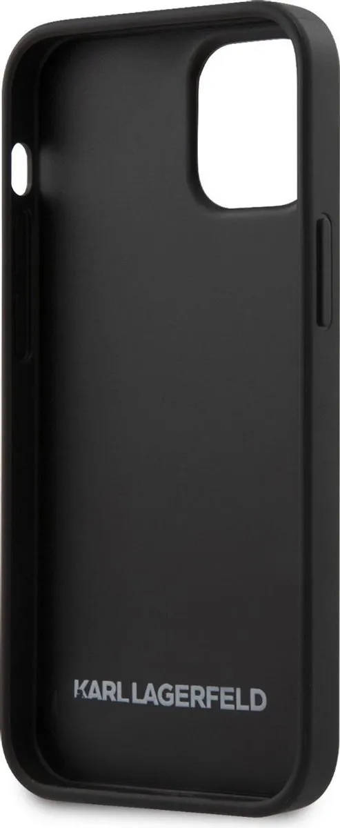 Karl Lagerfeld Croco Signature Hoesje iPhone 12 Mini - Zwart
