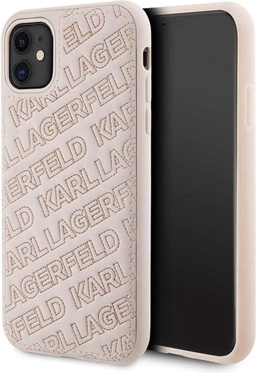 Karl Lagerfeld Quilted K Pattern Hoesje iPhone 11/Xr - Roze