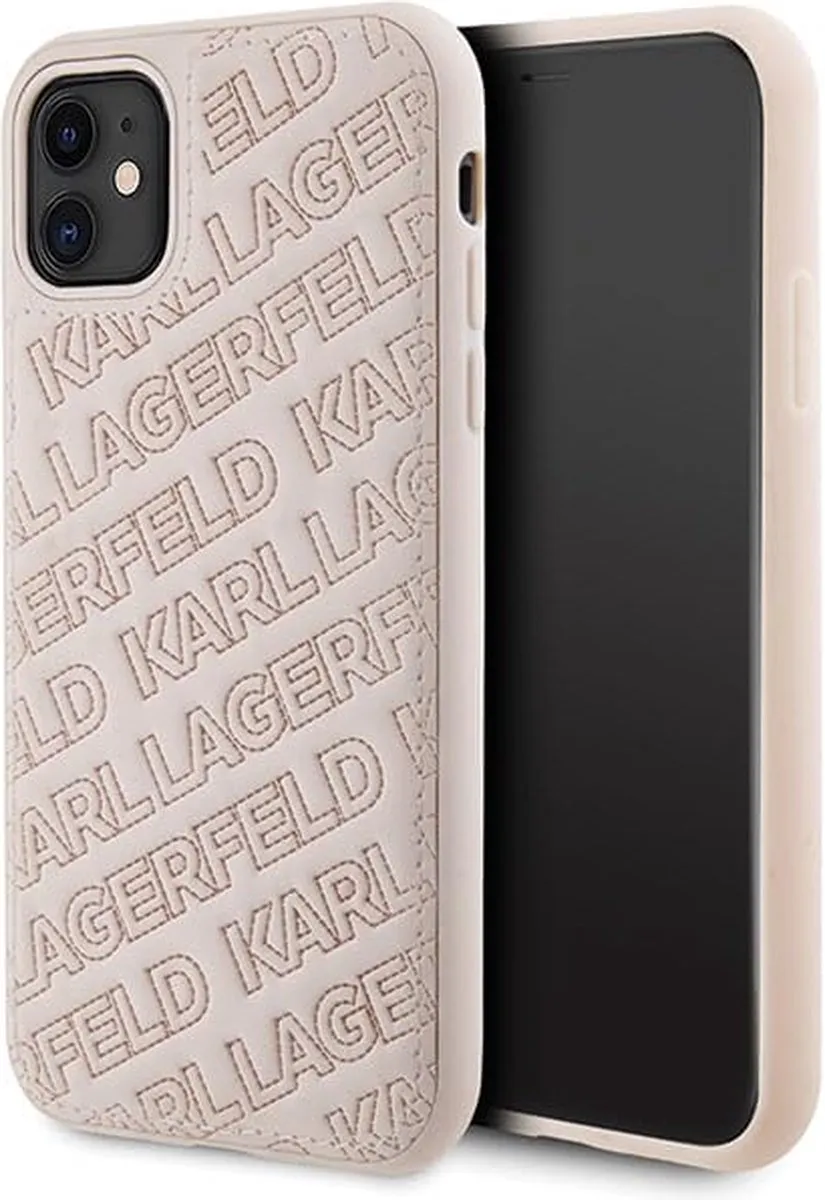 Karl Lagerfeld Quilted K Pattern Hoesje iPhone 11/Xr - Roze