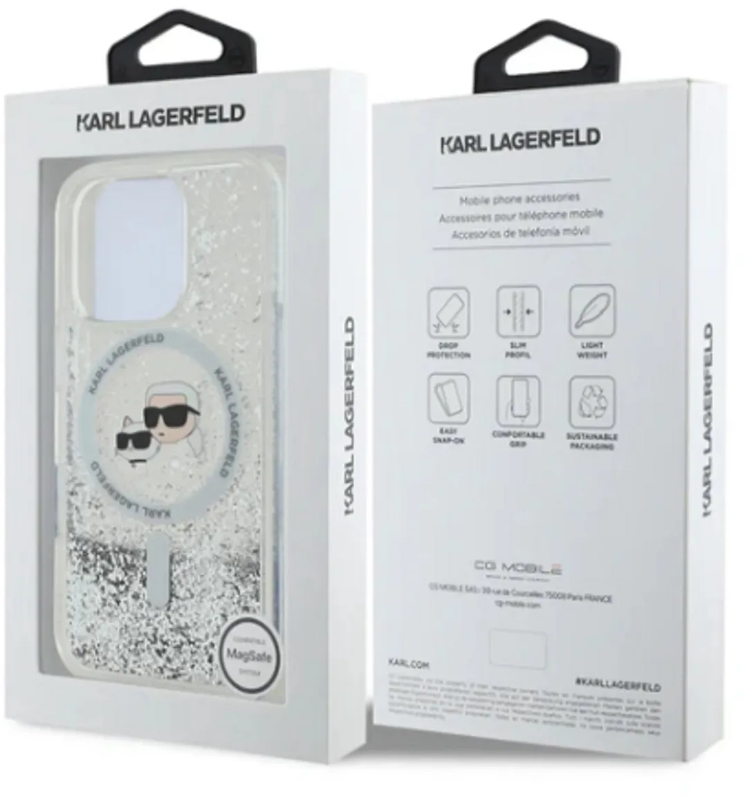 Karl Lagerfeld iPhone 16 Pro Hoesje - Liquid/Glitter