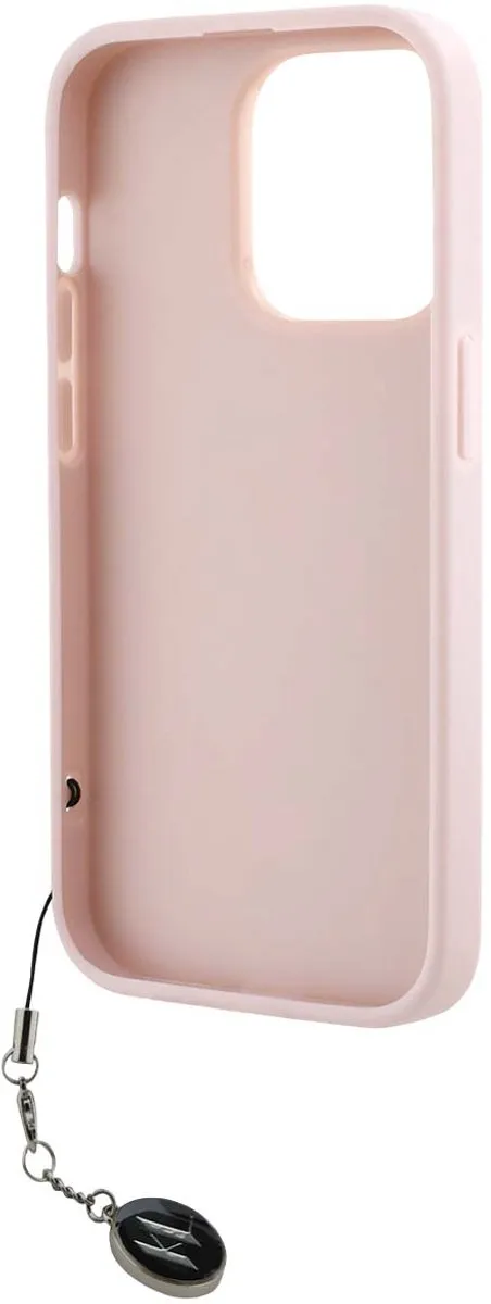 Karl Lagerfeld iPhone 14 Pro Back Cover - Roze PU-leer KLHCP14LPSAKDGCP