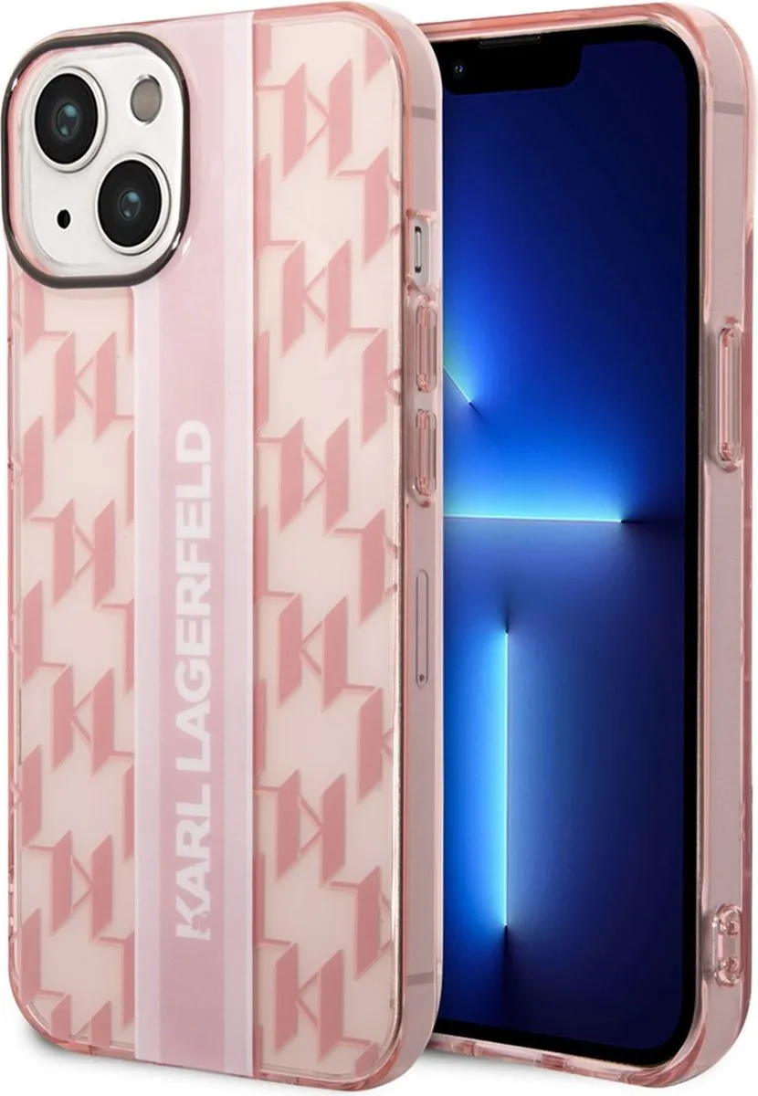 Karl Lagerfeld Monogram Vertical Stripe Hoes iPhone 14 Plus